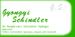 gyongyi schindler business card